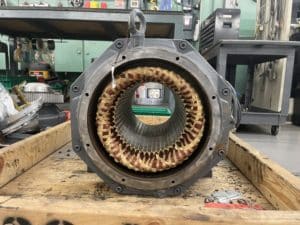 Disassembled Water Cooled Injection Molding Machine Motor
