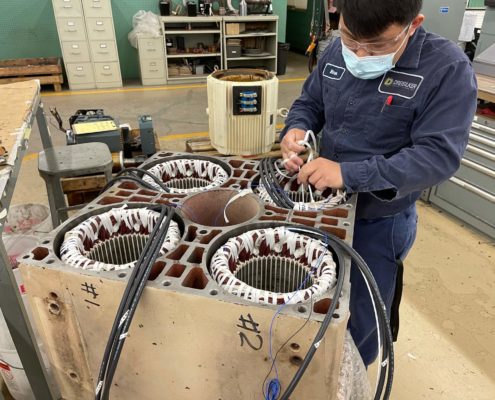 knoedler injection molding motor being rewound